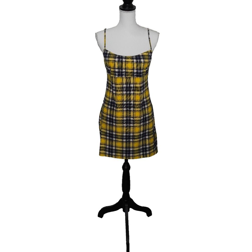 YELLOW PLAID DOLLS KILL DRESS